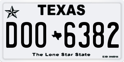 TX license plate DOO6382