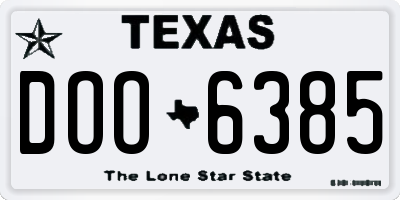 TX license plate DOO6385