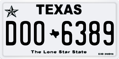 TX license plate DOO6389