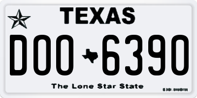TX license plate DOO6390