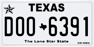 TX license plate DOO6391