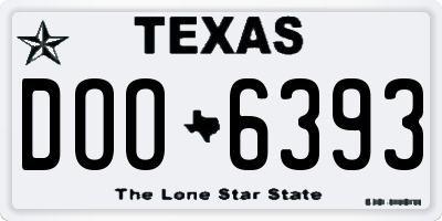 TX license plate DOO6393