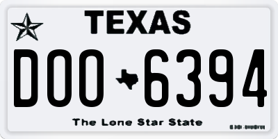 TX license plate DOO6394