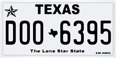 TX license plate DOO6395