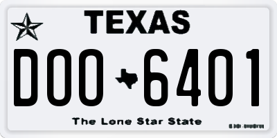 TX license plate DOO6401