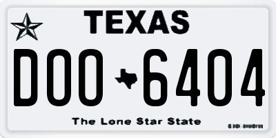TX license plate DOO6404
