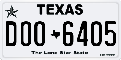 TX license plate DOO6405