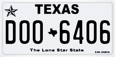 TX license plate DOO6406