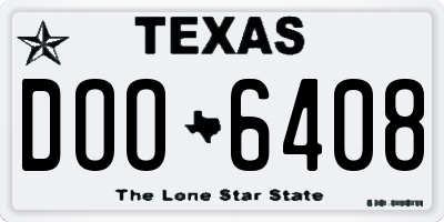TX license plate DOO6408