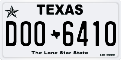 TX license plate DOO6410