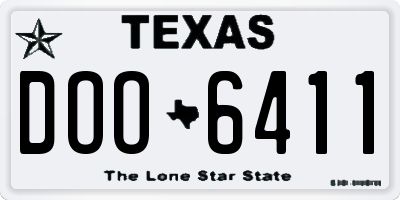 TX license plate DOO6411