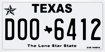 TX license plate DOO6412