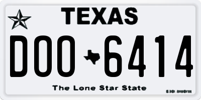TX license plate DOO6414
