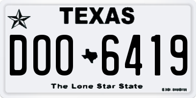 TX license plate DOO6419
