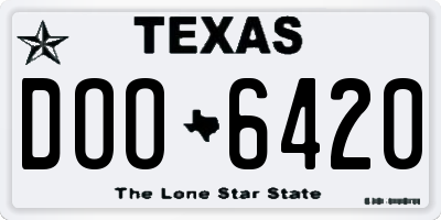 TX license plate DOO6420