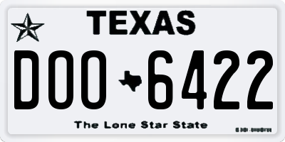 TX license plate DOO6422