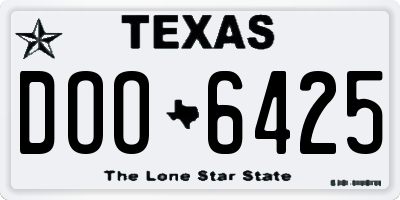 TX license plate DOO6425