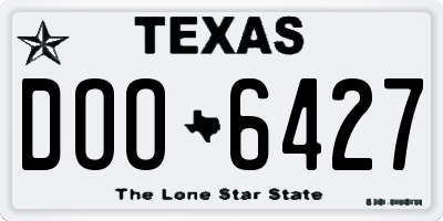 TX license plate DOO6427
