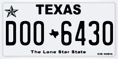 TX license plate DOO6430