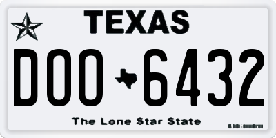 TX license plate DOO6432