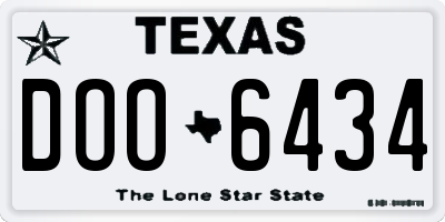 TX license plate DOO6434