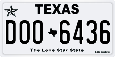 TX license plate DOO6436