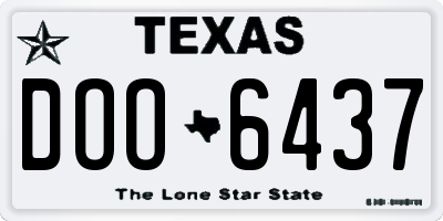 TX license plate DOO6437