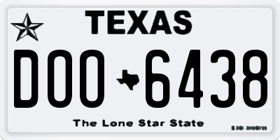 TX license plate DOO6438
