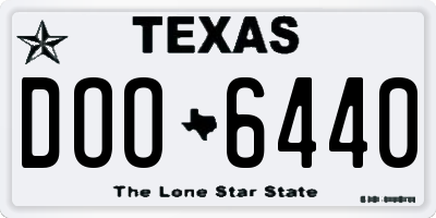 TX license plate DOO6440
