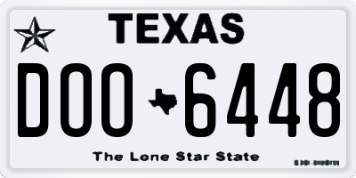 TX license plate DOO6448