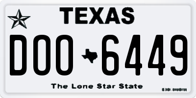 TX license plate DOO6449