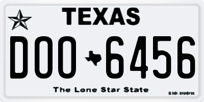 TX license plate DOO6456