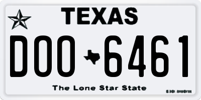 TX license plate DOO6461