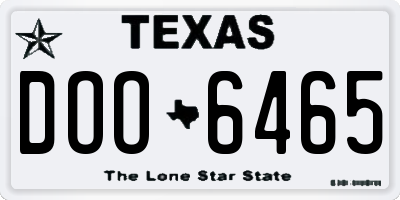 TX license plate DOO6465