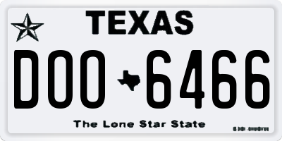 TX license plate DOO6466
