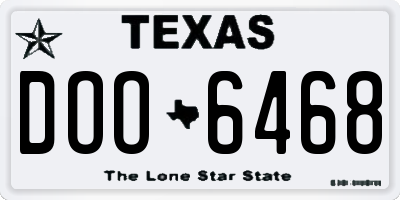 TX license plate DOO6468