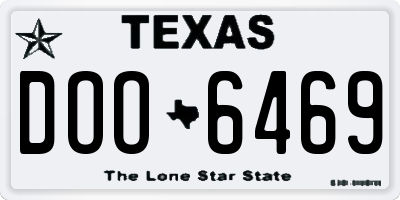 TX license plate DOO6469