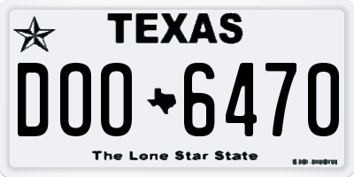 TX license plate DOO6470