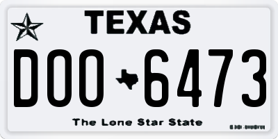 TX license plate DOO6473