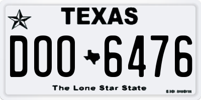 TX license plate DOO6476