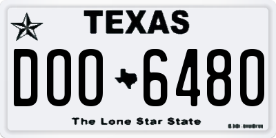 TX license plate DOO6480