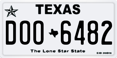 TX license plate DOO6482