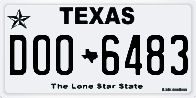 TX license plate DOO6483