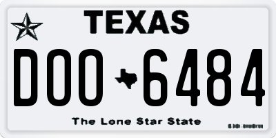 TX license plate DOO6484