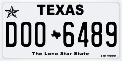 TX license plate DOO6489