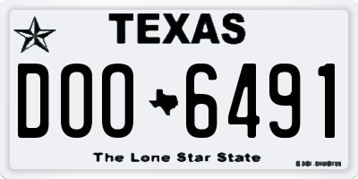 TX license plate DOO6491