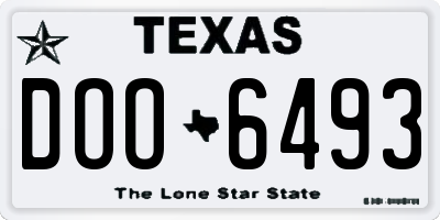 TX license plate DOO6493