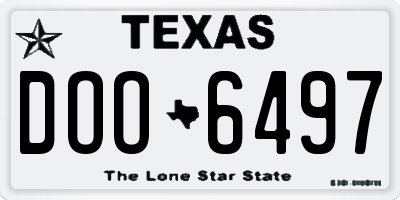 TX license plate DOO6497