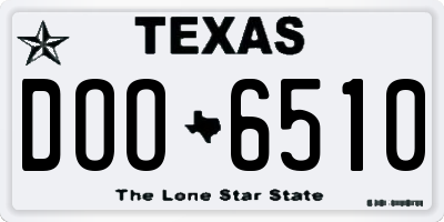 TX license plate DOO6510