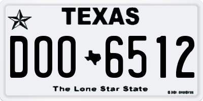 TX license plate DOO6512